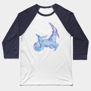 Capricorn Galaxy Watercolor Baseball T-Shirt